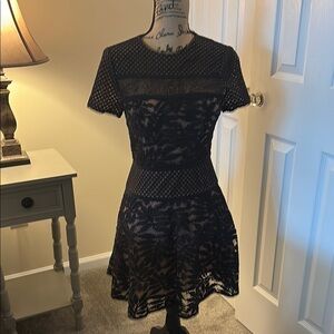 BCBGMaxAzria Black Lace Mini Dress